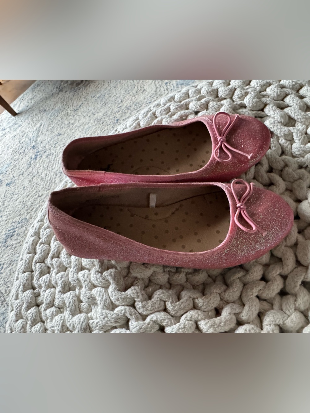 Cat & Jack Pink Glitter Ballet Flats - Picture 2 of 8